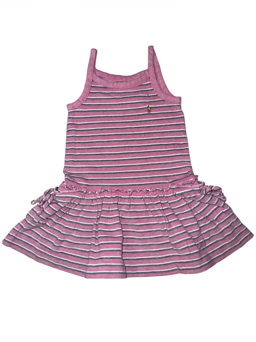 Ralph Lauren Pink and Navy Striped Tank Dress for Girls